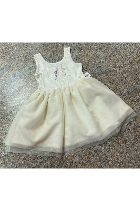 Baby "Shine Bright" Tulle Skirted Dress Size 18-24 Months Cream
