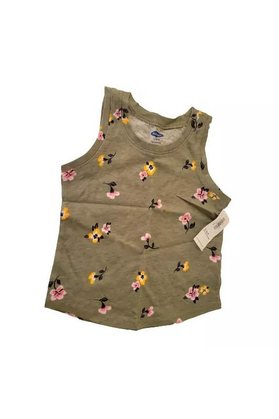 Bay Girls Tank Green With Flowers Size 12-18Months