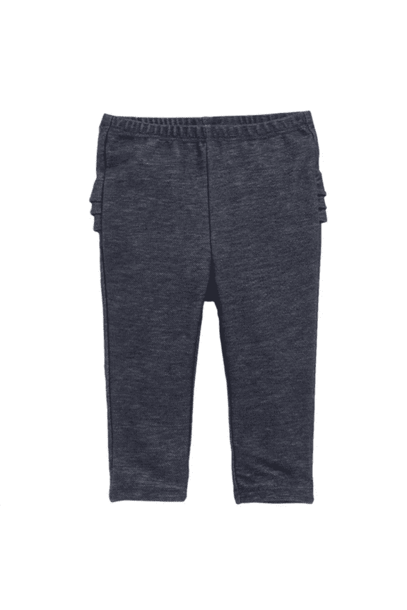 Ruffle-Trim Leggings in Denim, Size 6-12M