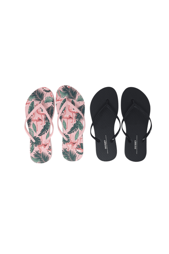 Women Beach Summer Casual Flip Flop Sandals (9 Flamingo & Black Flip flops)