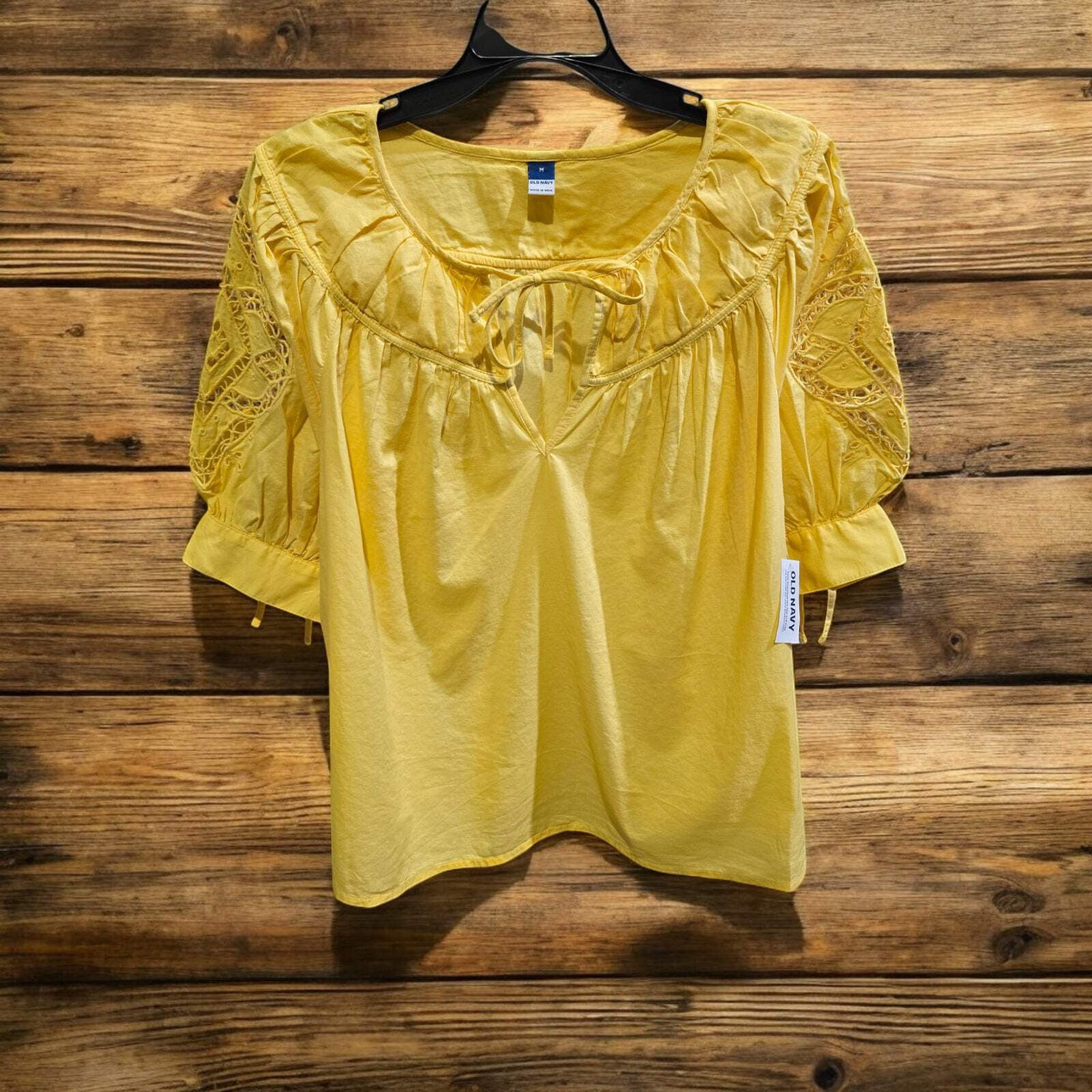 old navy yellow blouse