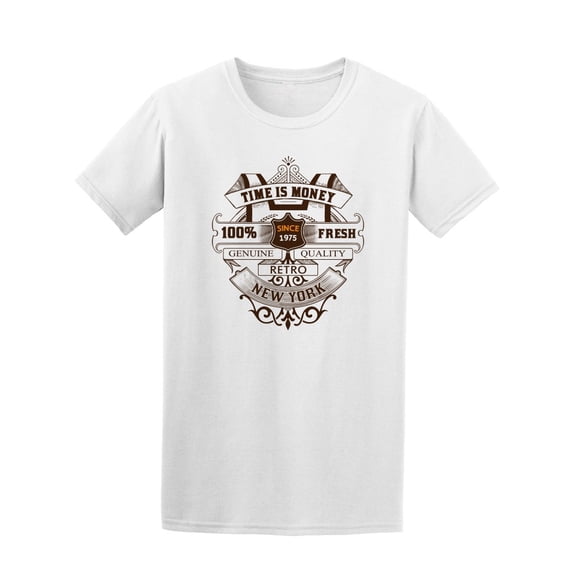 Old New York Logo Time Is Money T-Shirt Men -Image by Shutterstock, Male Medium
