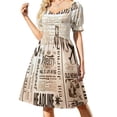 thumbnail image 1 of Old Newspaper Dress Gold Butterflies Print Festival Dresses Summer Street Wear Casual Dress Design Clothes 4XL 5XL, 1 of 7