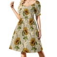 thumbnail image 1 of Old Newspaper Dress Gold Butterflies Print Festival Dresses Summer Street Wear Casual Dress Design Clothes 4XL 5XL, 1 of 7