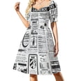 thumbnail image 1 of Old Newspaper Dress Gold Butterflies Print Festival Dresses Summer Street Wear Casual Dress Design Clothes 4XL 5XL, 1 of 7