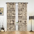 thumbnail image 1 of Old Newspaper Festival Halloween Window Curtains Curtain Lights Living Room Bathroom Kitchen Fabric Decor Kids, 1 of 5