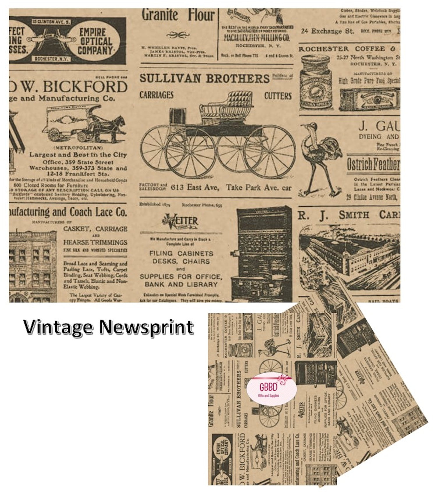Old Newsprint Tissue Paper - with Vintage Designs For Gift Wrapping or  Crafts 24 Decorative Sheets 20 X 30 NEWSPAPER