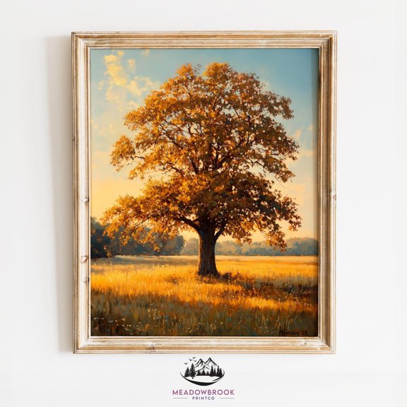 Old Oak Missouri Field Unframed Paper Print