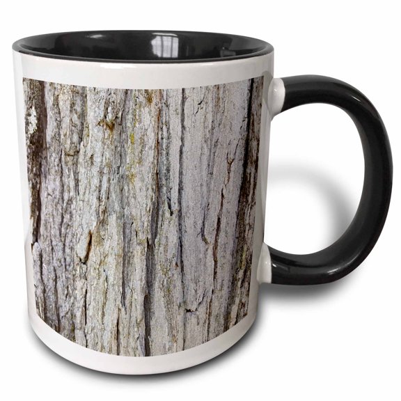 3drose, Old Oak Tree Rough Bark, 11oz Two-tone Black Mug
