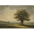 thumbnail image 1 of Old Oak Tree on The Plains Vintage Oil Painting - 12" x 18" Art Print Wall Decor, 1 of 1