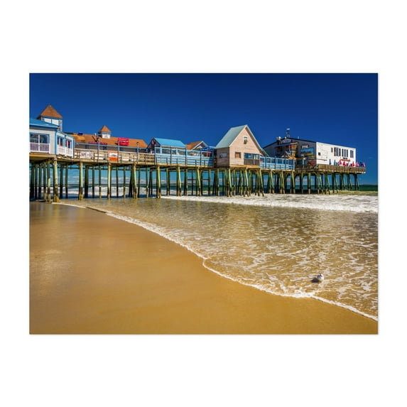 Old Orchard Beach Pier 01 - Old Orchard Beach Maine Photography Unframed Wall Art Print 24 x 36 inches