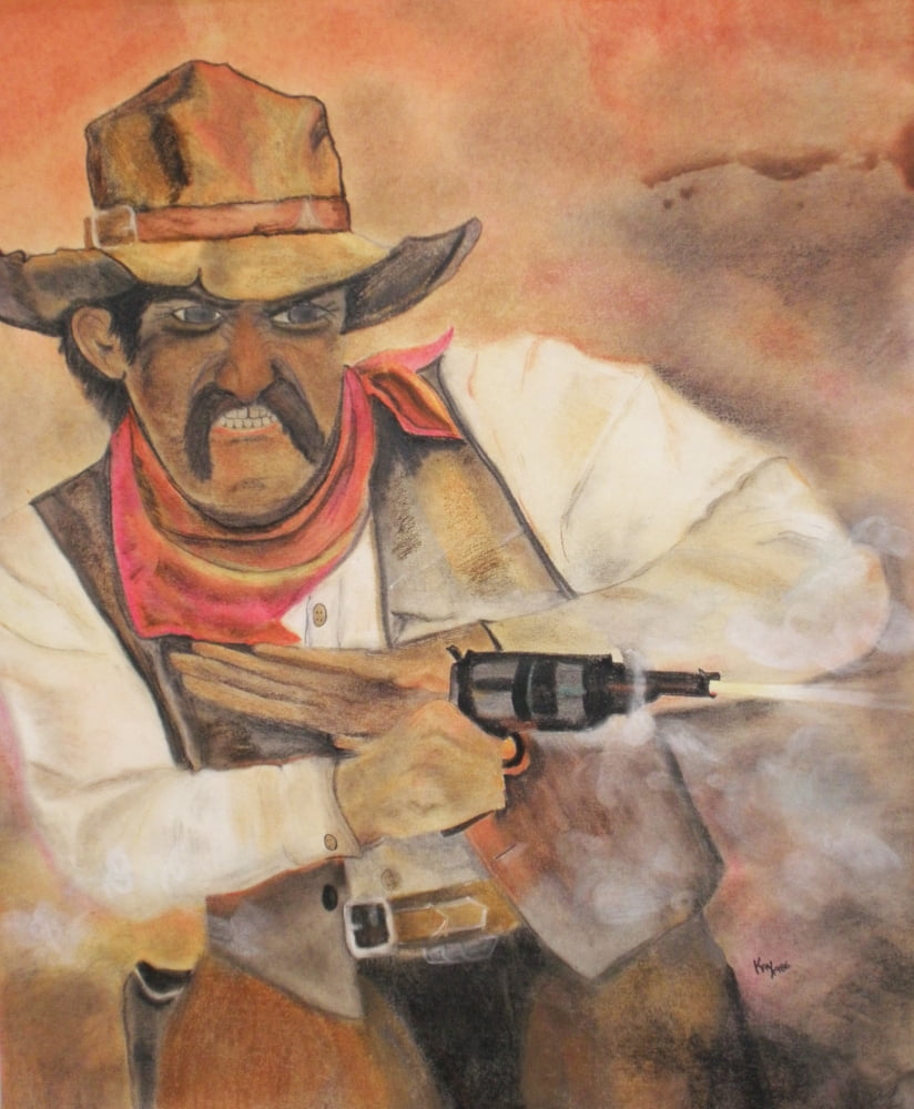 Old Outlaw Gunslinger Canvas Art - Kay Smith (20 x 24)