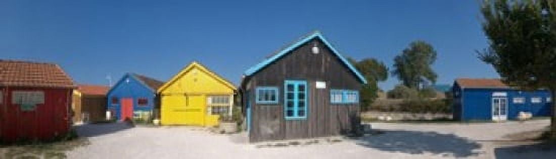 Old Oyster farmers shacks Le Chateau Oleron Charente-Maritime Poitou-Charentes France Canvas Art - Panoramic Images (20 x 6)
