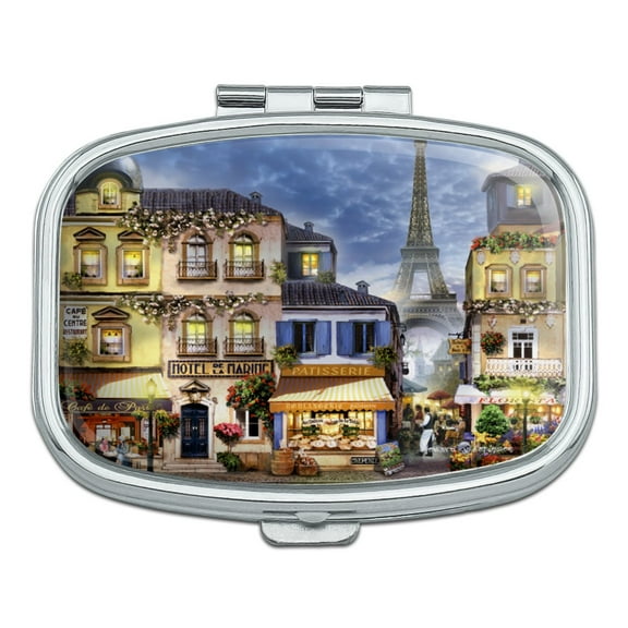 Old Paris France Eiffel Tower Rectangle Pill Case Trinket Gift Box