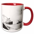 thumbnail image 1 of 3drose, Old Photograph of Titanics Trial Run, 15oz Two-tone Red Mug, 1 of 6