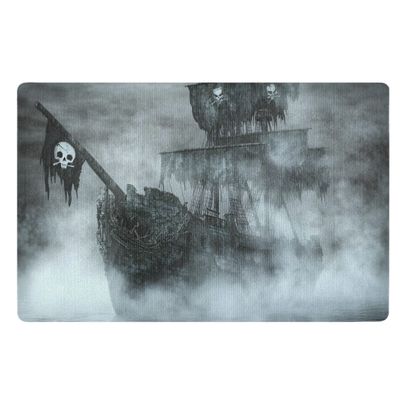 Old Pirate Ship Floor Door Mat Outdoor Indoor for Home Entrance Welcome Mats 32"x20"