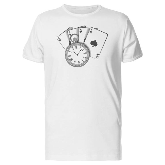 Old Pocket Watch & Cards Tee Men's -Image by Shutterstock