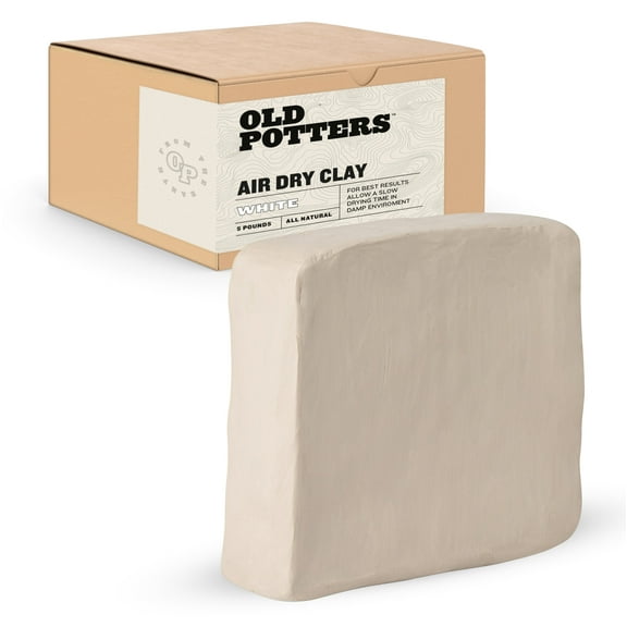 Old Potters Air Dry Clay, White – Ideal for Beginners & Professionals, Perfect for At-Home Pottery & DIY Crafts! 5 lbs