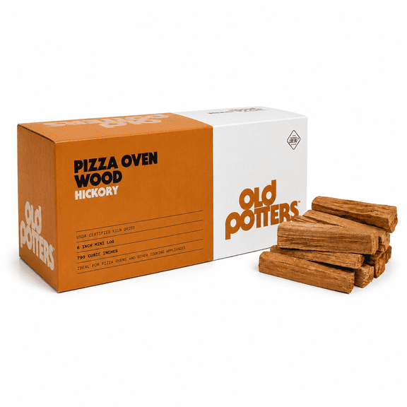Old Potters Kiln Dried Mini Pizza Oven Cooking Logs~ 6 Inch Wood Logs for Grills and Smokers, Solo Stove Mesa XL Hickory~ 12 lbs, (790 Cubic Inches)