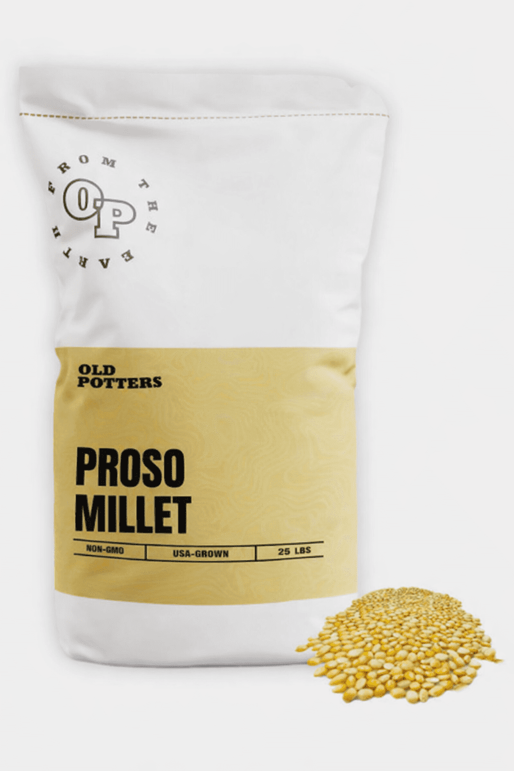 Old Potters Wildlife White Millet Attracts Birds and Wildlife – Non-GMO, Gluten-Free, Nutrient-Rich Bird Seed Mix 25 LBS