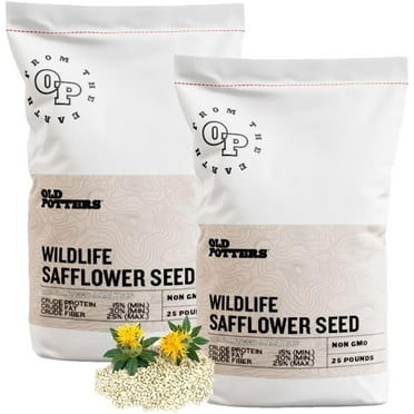 Old Potters Wildlife Safflower Seed, High Protein Bird Food,  Attracts Wildlife, Non-GMO, USA-Grown, 50 lbs