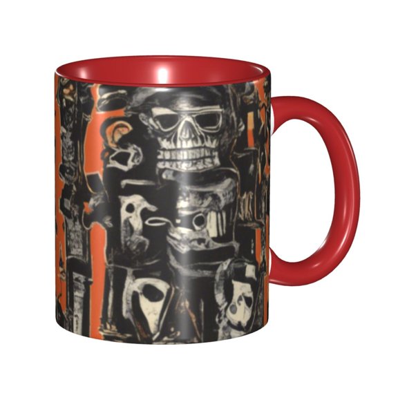 Old Punk Coffee Mug Fun Custom Ceramic Mugs 11oz Red