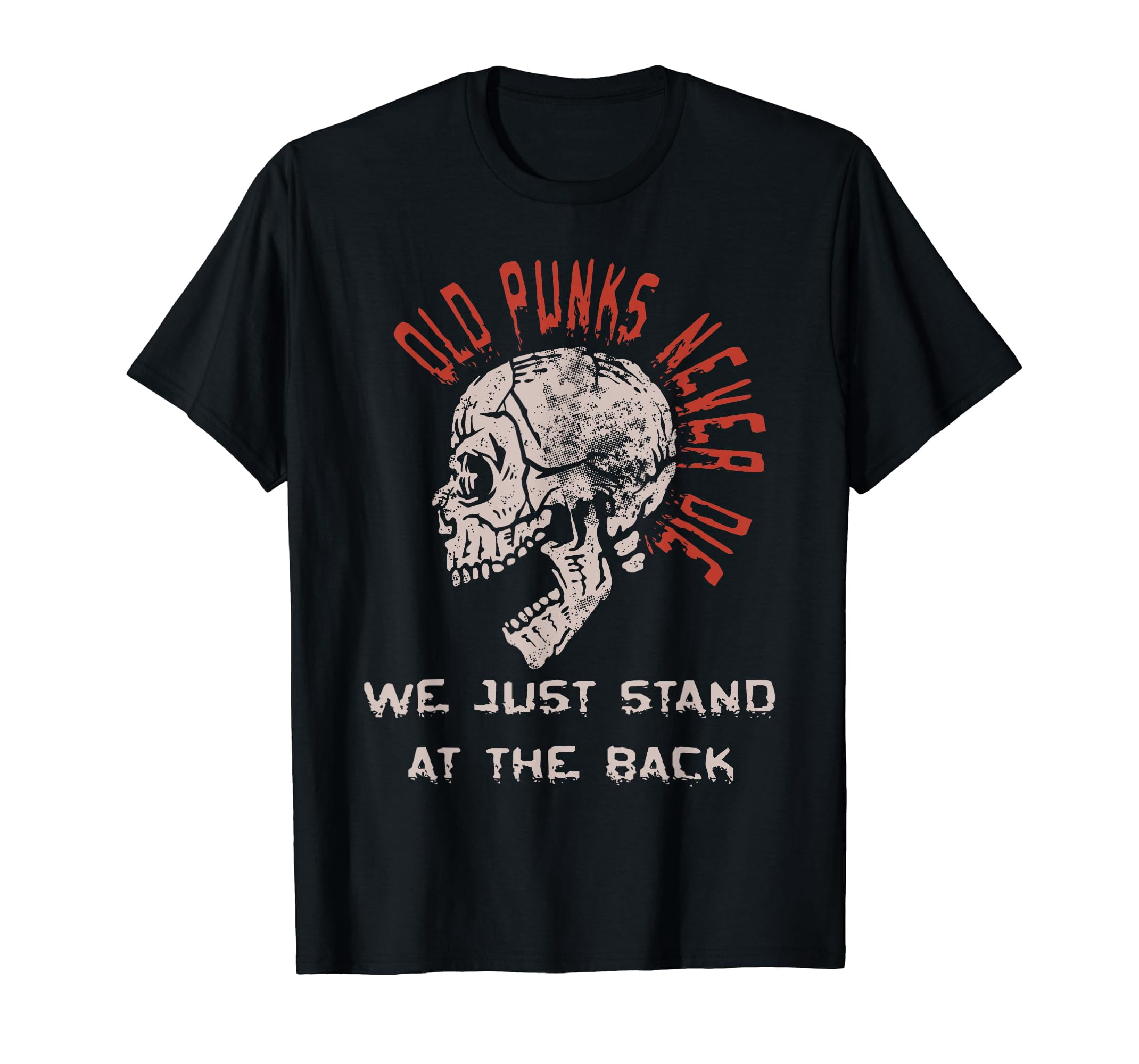 Groovy Rocker Old Punks Never Die - Rock Music Groovy Retro Punk Rocker Black T-Shirt ...