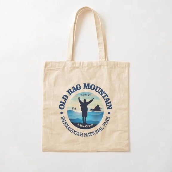 Old Rag Mountain (V) Canvas Tote Bags, Reusable Shopping Bag
