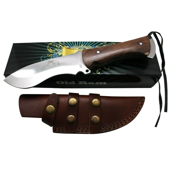 Old Ram Collection Durable Fixed Blade Heavy Duty Wood Handle Hunting Knife