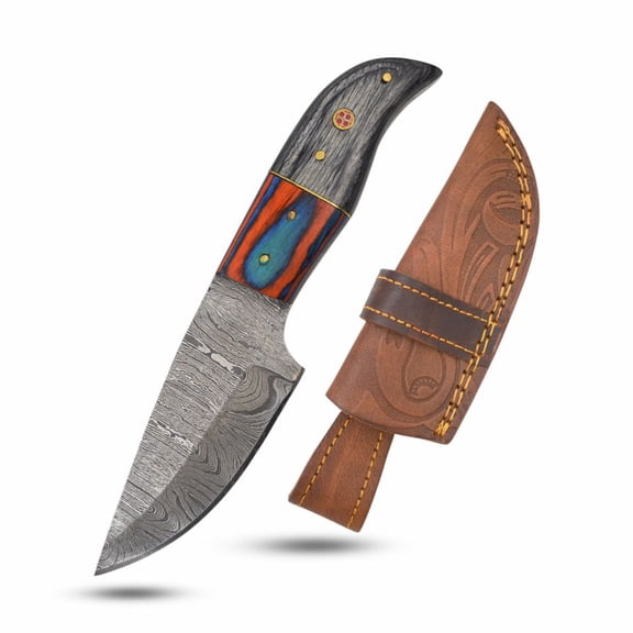 Old Ram Custom Handmade Full Tang Real Damascus Skinner Knife
