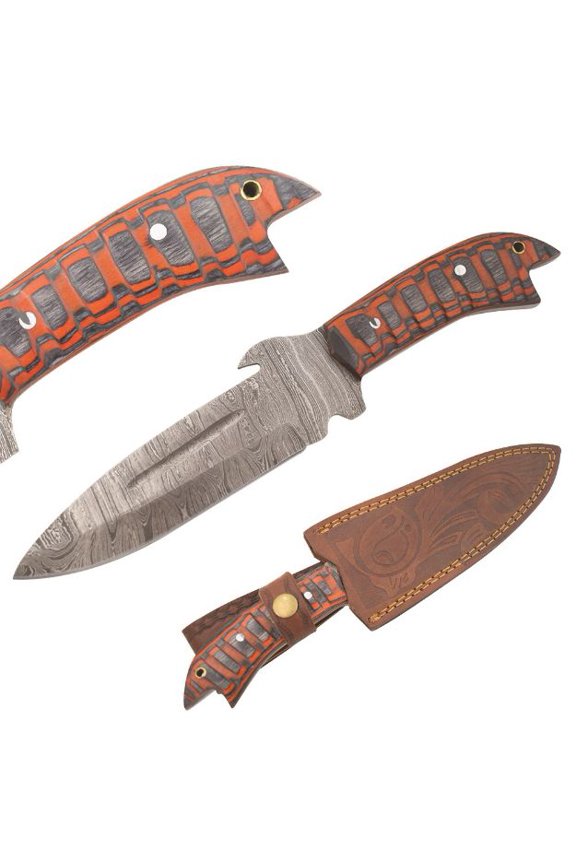 Handmade Custom Damascus Hunting Knife Wood Handle