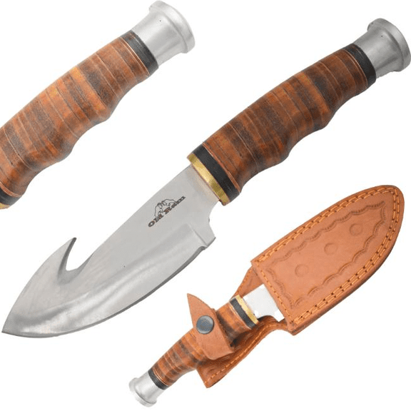Old Ram Handmade Fixed Blade Gut Hook Hunting Knife .