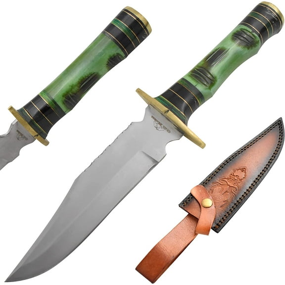 Old Ram Handmade Fixed Blade Survival Green Bone & horn Handle Hunting Knife