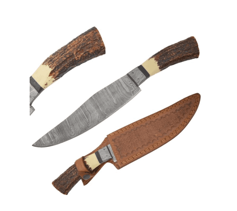 Old Ram Handmade Real Damascus Hunting Knife