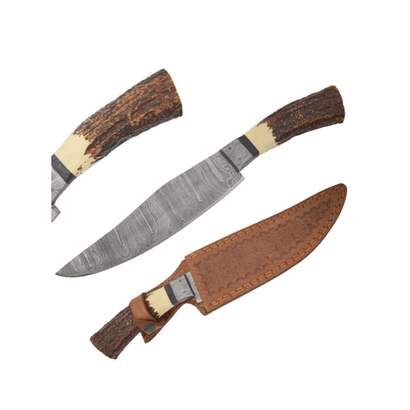 Old Ram Handmade Real Damascus Hunting Knife