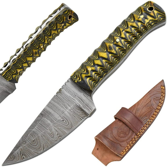 Old Ram Handmade Real Damascus Steel Two Tone Full Tang Hunting Knife