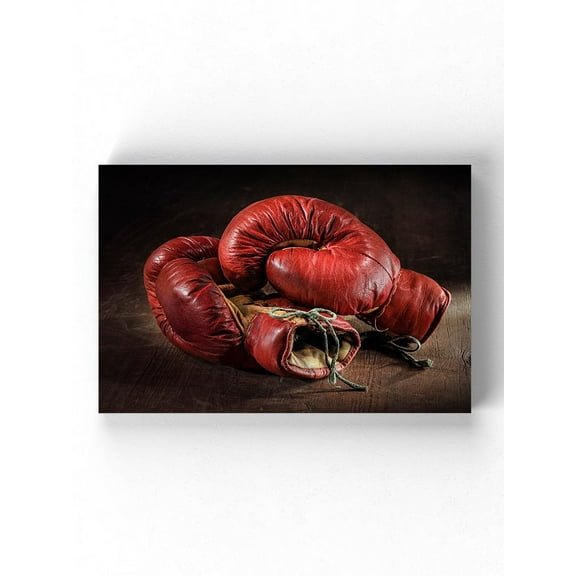 Old Red Boxing Gloves Wrapped Canvas  -Image by Shutterstock,