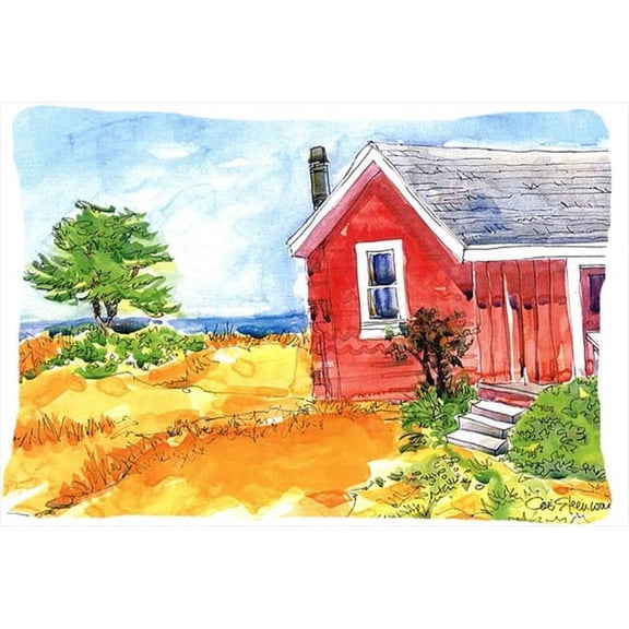 Old Red Cottage House at the lake Or Beach Indoor & Outdoor Decorative Fabric Pillow - 12 x 16 in.