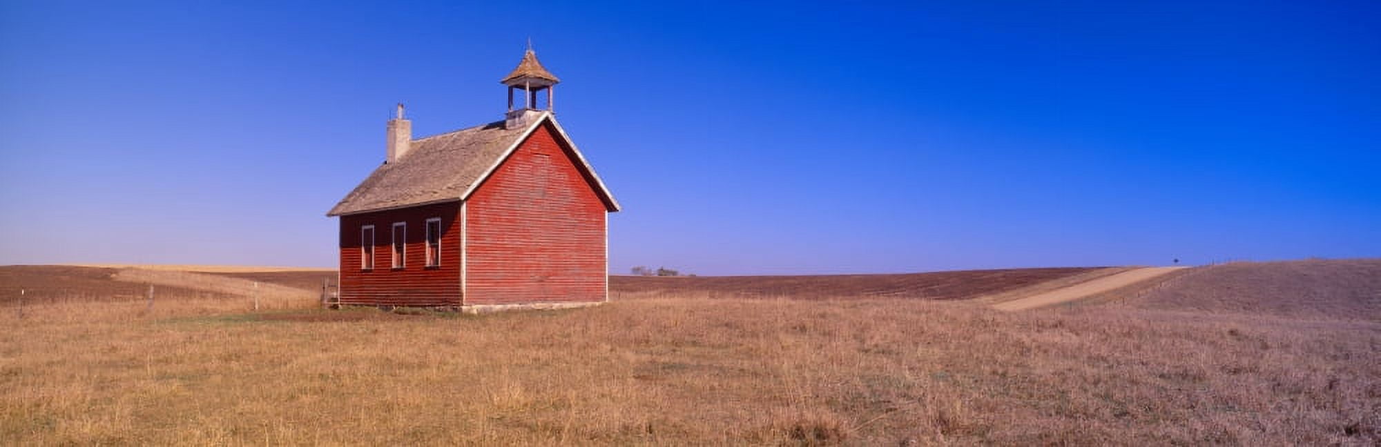 Old Red Schoolhouse on prairie Battle Lake Minnesota Canvas Art - Panoramic Images (36 x 12)