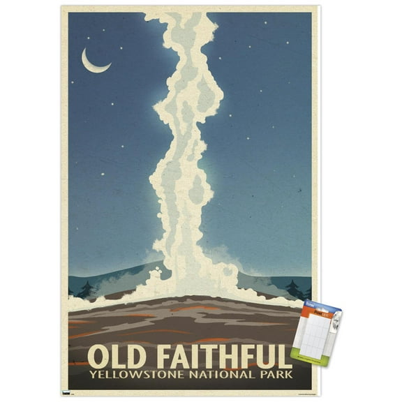 Old Red Truck - Old Faithful Wall Poster, 14.725" x 22.375"