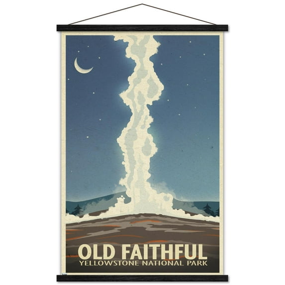 Old Red Truck - Old Faithful Wall Poster with Magnetic Frame, 22.375" x 34"