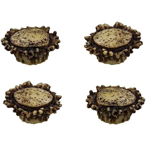 Old River Antler Drawer / Cabinet Knobs (4 Pack) - 2 Sizes of Screws and Washers Included