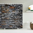 thumbnail image 1 of Old Rock Brick Wall Printed Shower Curtain Waterproof Washable Bathroom Decorate Curtain 3D Shower Curtains With Hook 240X180CM, 1 of 5