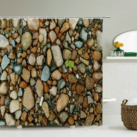 Old Rock Brick Wall Printed Shower Curtain Waterproof Washable Bathroom Decorate Curtain 3D Shower Curtains With Hook 240X180CM