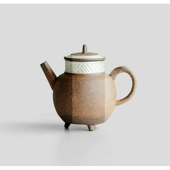 Old Rock Mud Teaware Accessories Craft Gifts 130ml Luxury Tripodia General Pot Tea Brewing Kettle Pure Handdrawn Silver Teapot