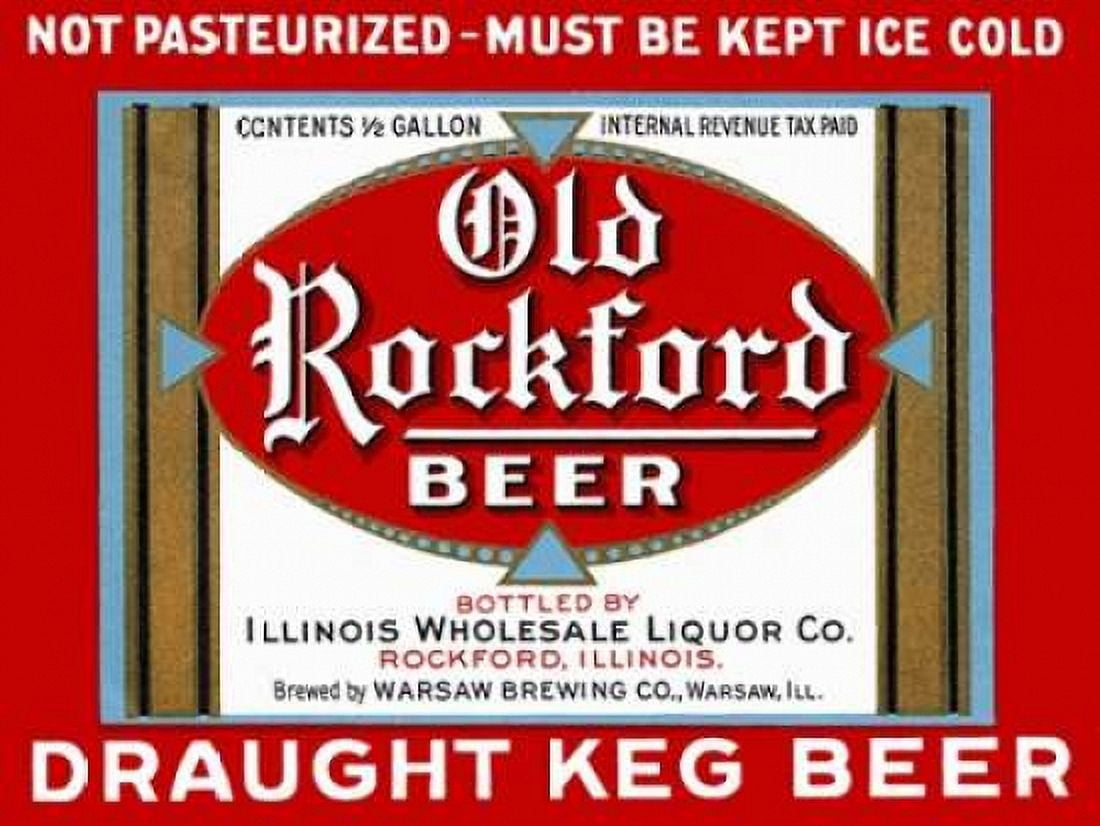 Old Rockford Beer Canvas Art - Vintage Booze Labels (18 x 24)