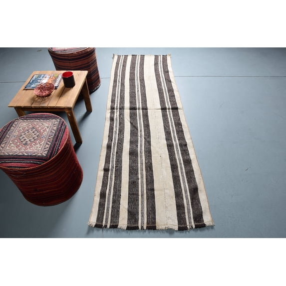 Old Rug, 2.3x7.1 ft Runner Rug, Turkish Rug, Colorful Rugs, Bedroom Rug, Kilim