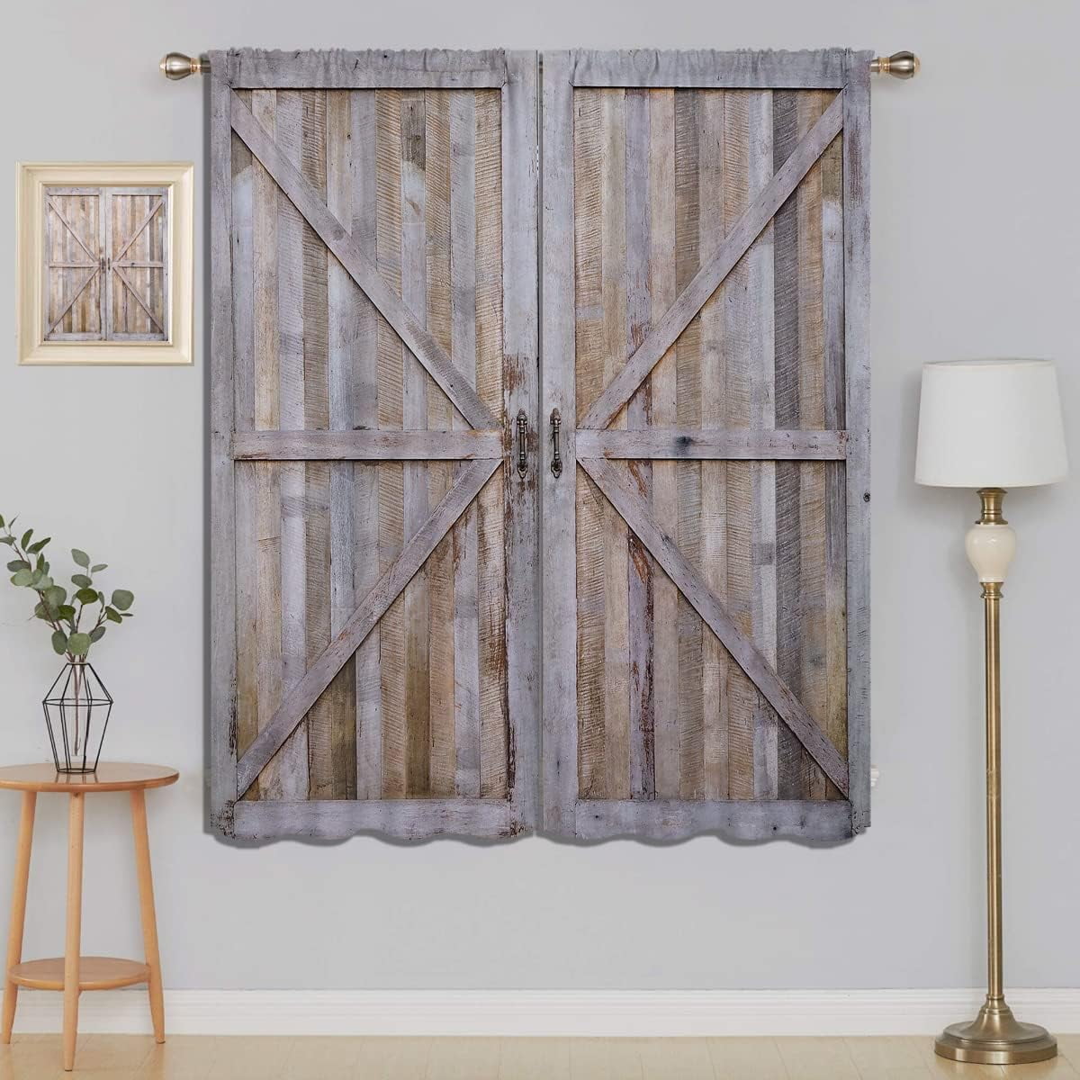 Old Rustic Farmhouse Door Blackout Curtains for Boy Girl Room Darkening ...