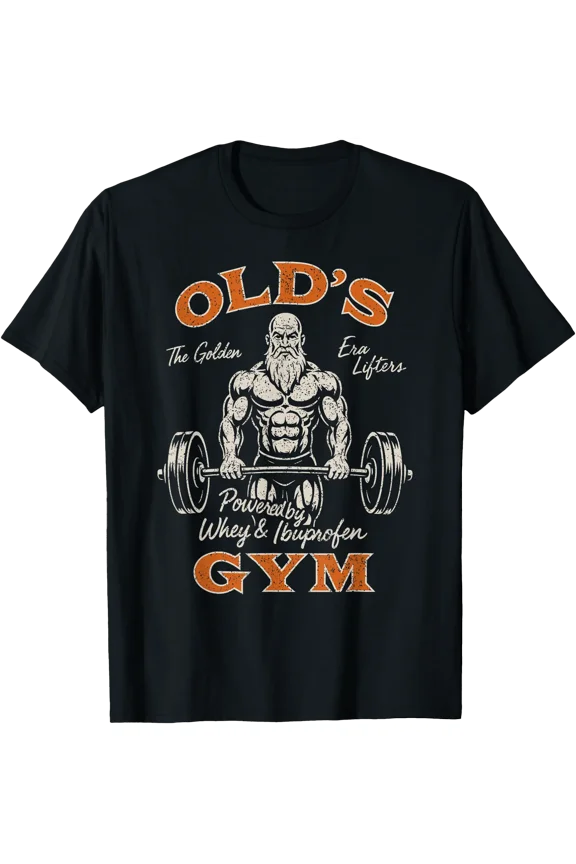 Old'S Gym Logo Workout Dad Grandpa Weightlifting Old Men Gym T-Shirt, Unisex T-Shirt
