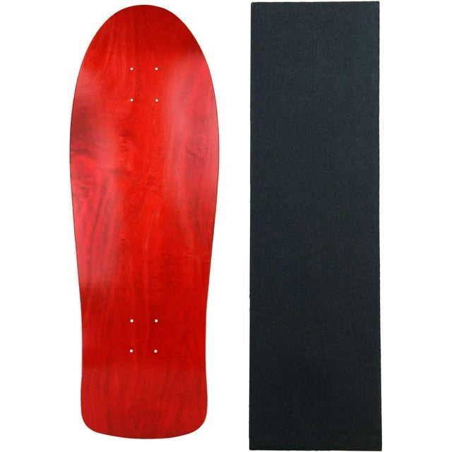 Old School 10" X 30" Stained Red Blank Skateboard Deck Grip